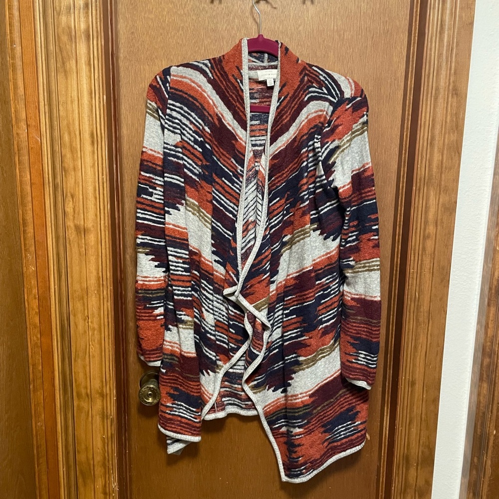 Never worn! Womens Lucky Brand multi color cardigan- size M